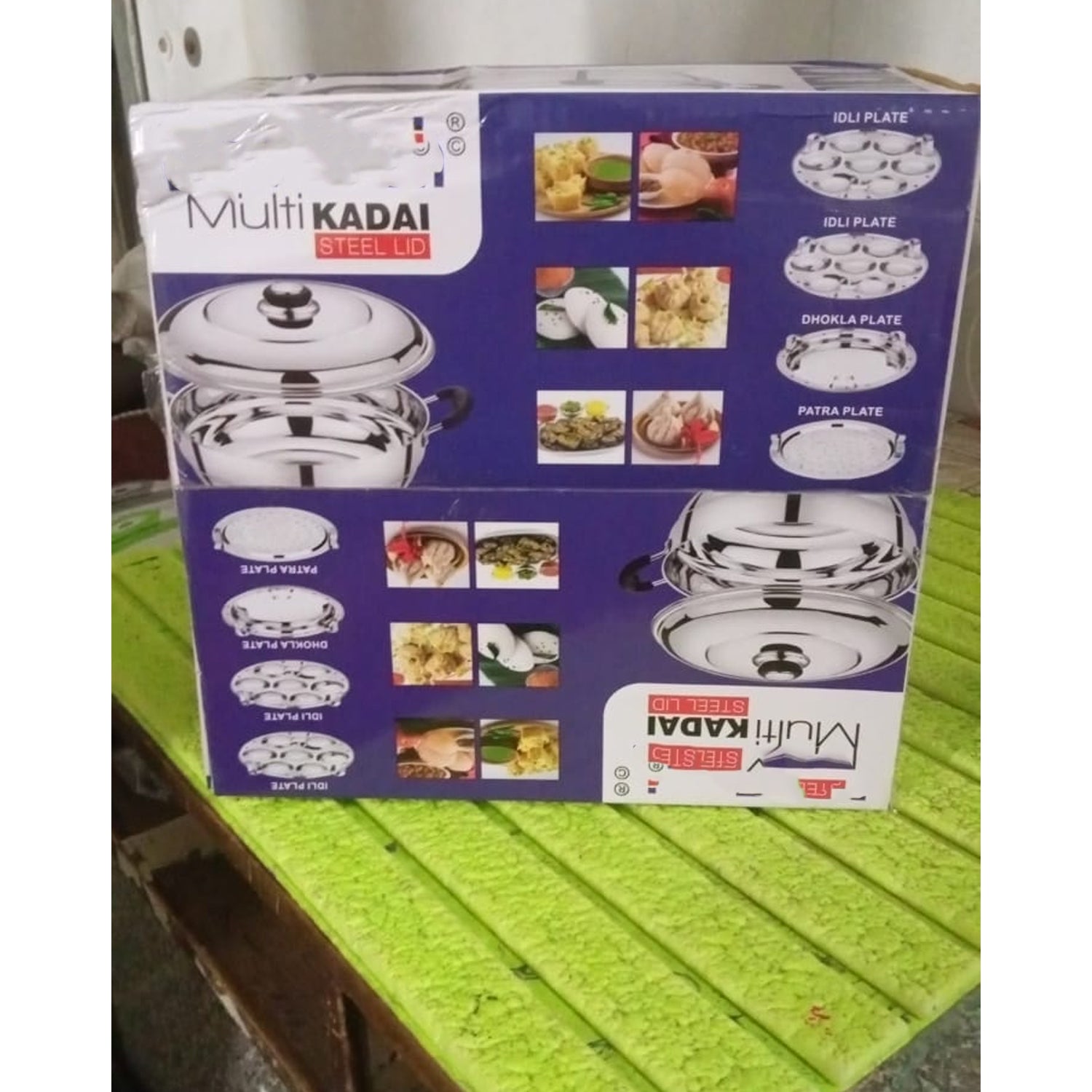 Stainless Steel Multi Kadai with 4 Plates in 1, 2 idli plates, 1 dhokla Plate, 1 Patra Plate, 1 kadai with 1 Lid (6 Pcs Set) Stainless Steel Multi Kadai with 4 Plates in 1, 2 idli plates, 1 dhokla Plate, 1 Patra Plate, 1 kadai with 1 Lid (6 Pcs Set)
